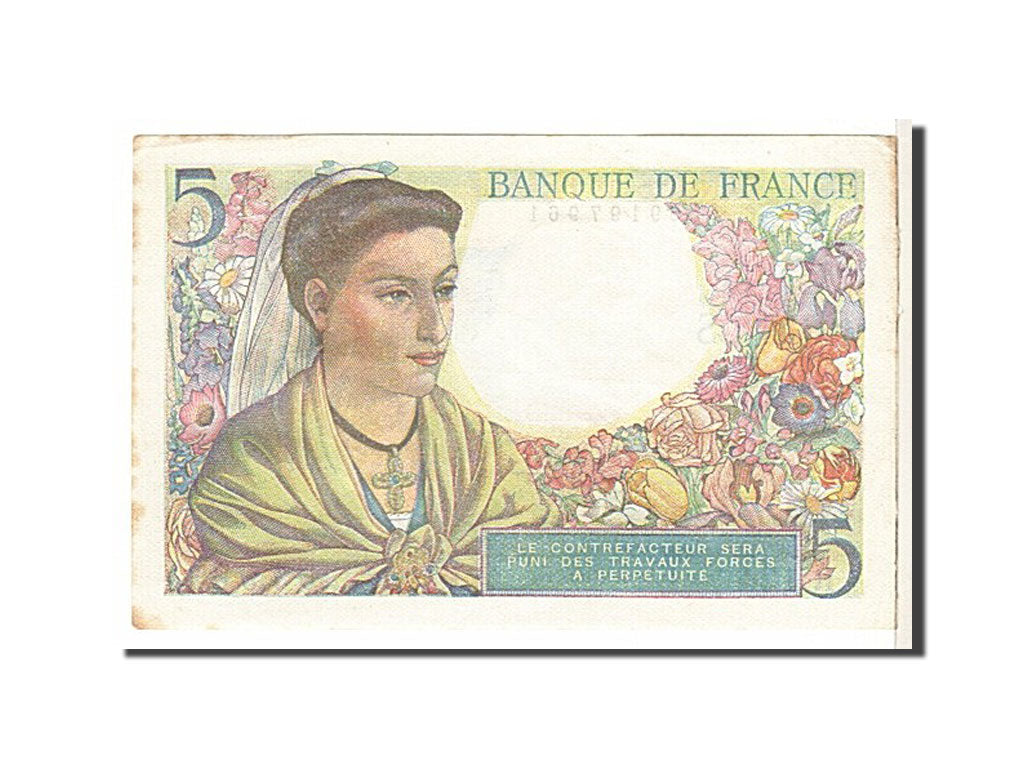 Billete, Francia, 5 Francs, 5 F 1943-1947 ''Berger'', 1945, MBC+, KM:98a