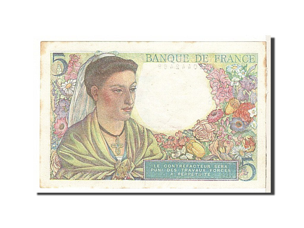 Biljet, Frankrijk, 5 Francs, 5 F 1943-1947 ''Berger'', 1945, SUP, Fayette:5.6