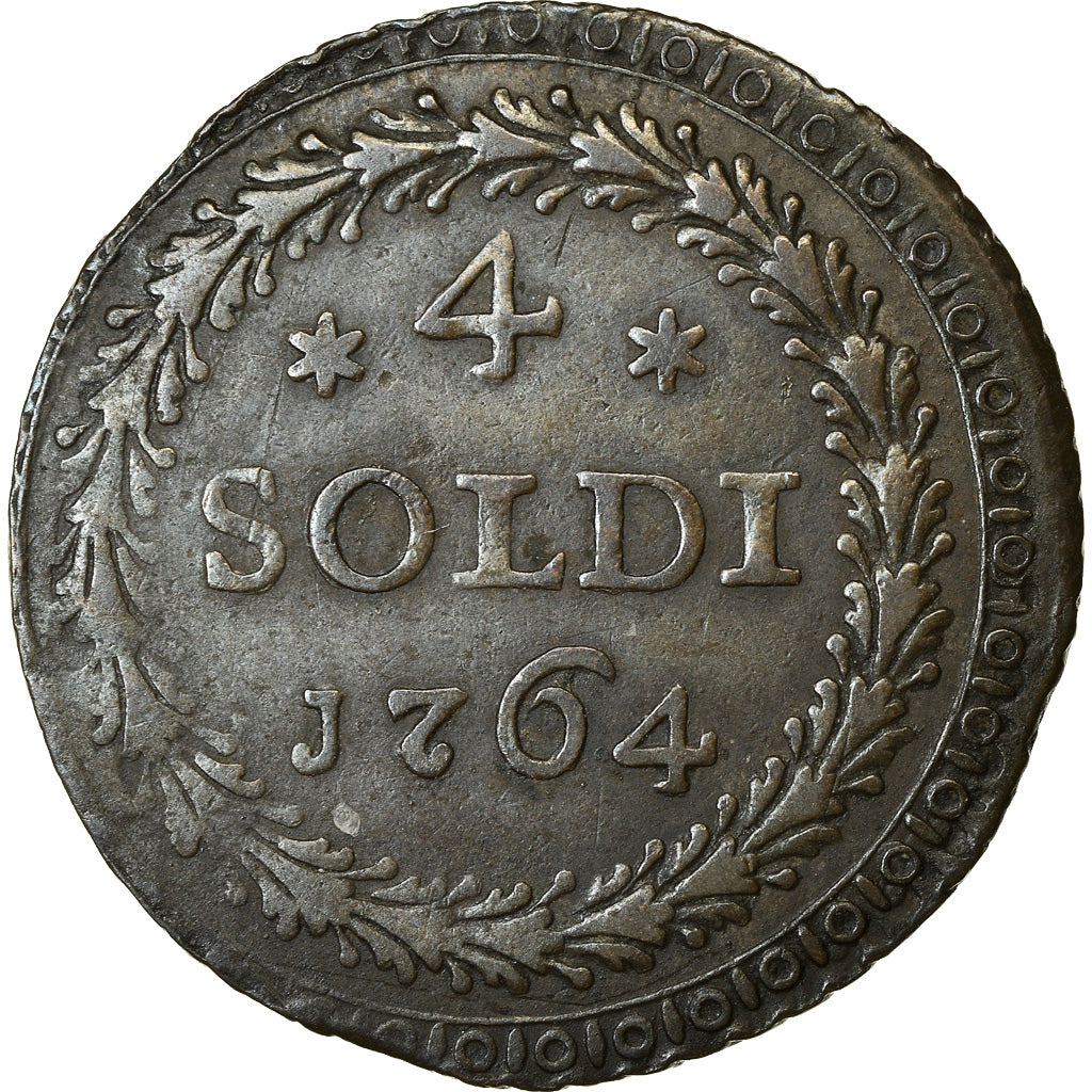 Coin, ITALIAN STATES, CORSICA, General Pasquale Paoli, 4 Soldi, 1764, Murato