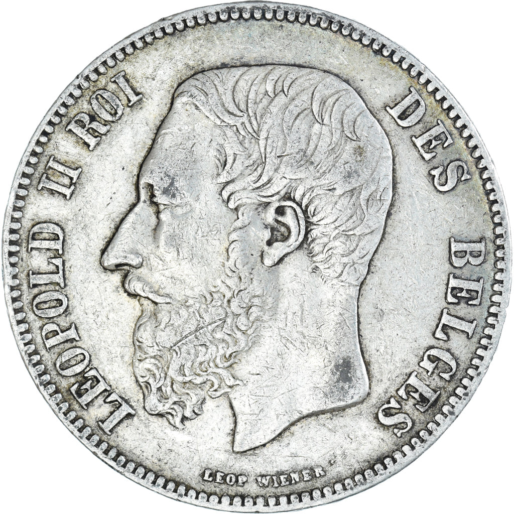 Moneta, Belgio, Leopold II, 5 Francs, 5 Frank, 1868, Brussels, MB+, Argento