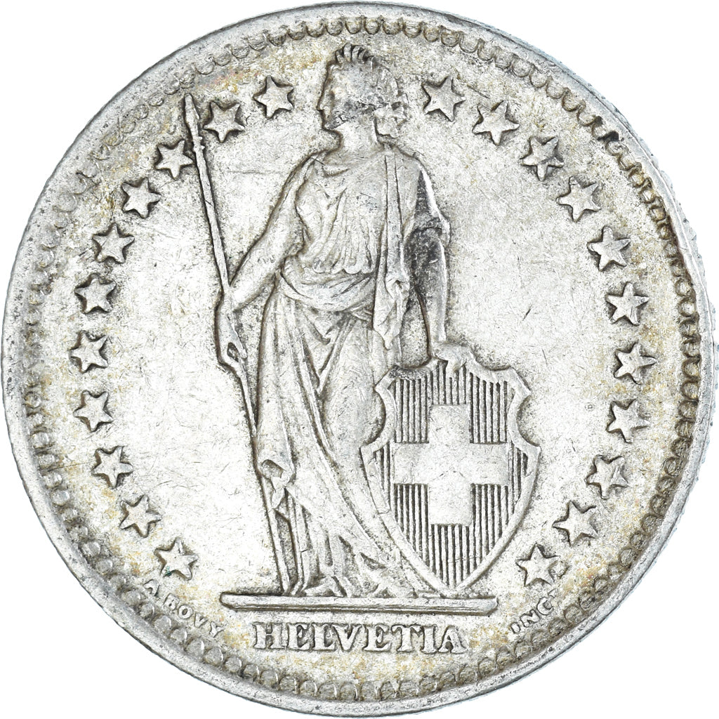Coin, Switzerland, 2 Francs, 1948, Bern, EF(40-45), Silver, KM:21