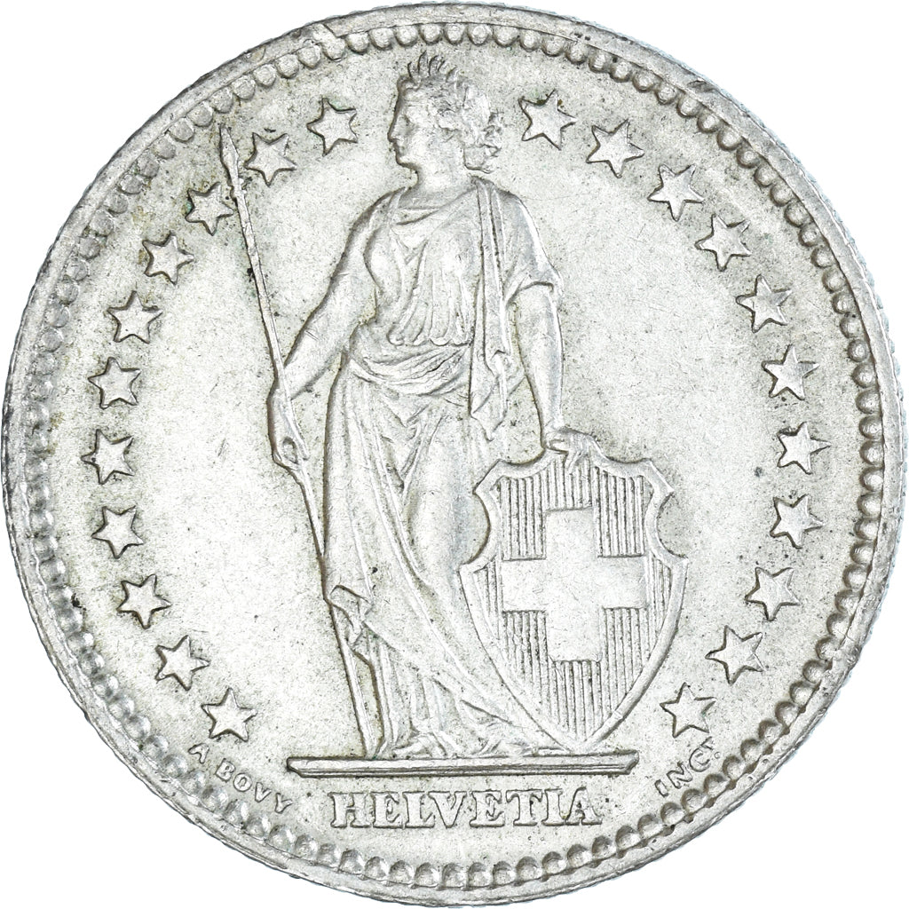 Coin, Switzerland, 2 Francs, 1957, Bern, AU(50-53), Silver, KM:21