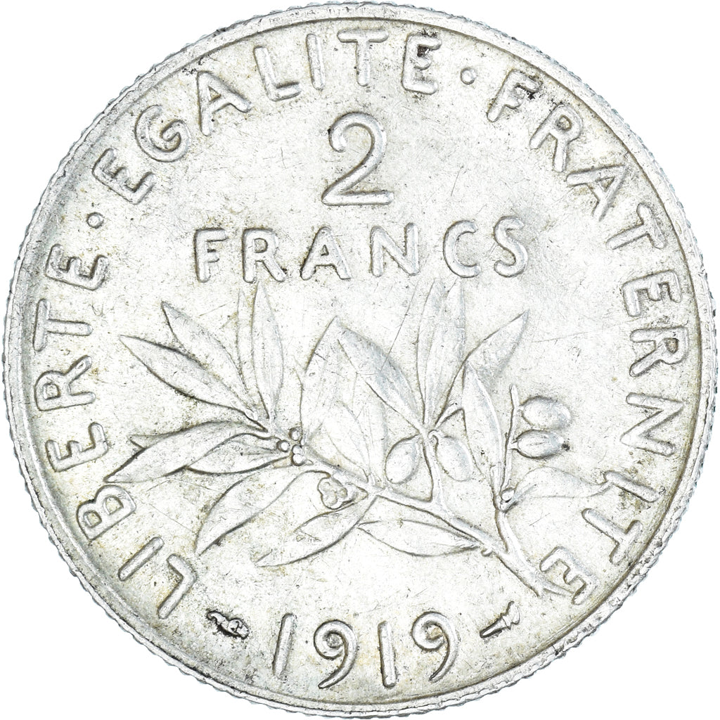 Monnaie, France, Semeuse, 2 Francs, 1919, Paris, TTB, Argent, KM:845.1