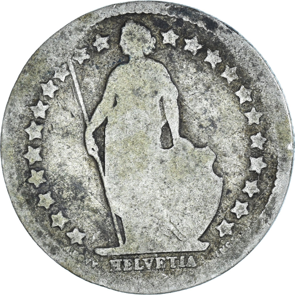 Moneta, Szwajcaria, 1/2 Franc, 1882, Bern, F(12-15), Srebro, KM:23