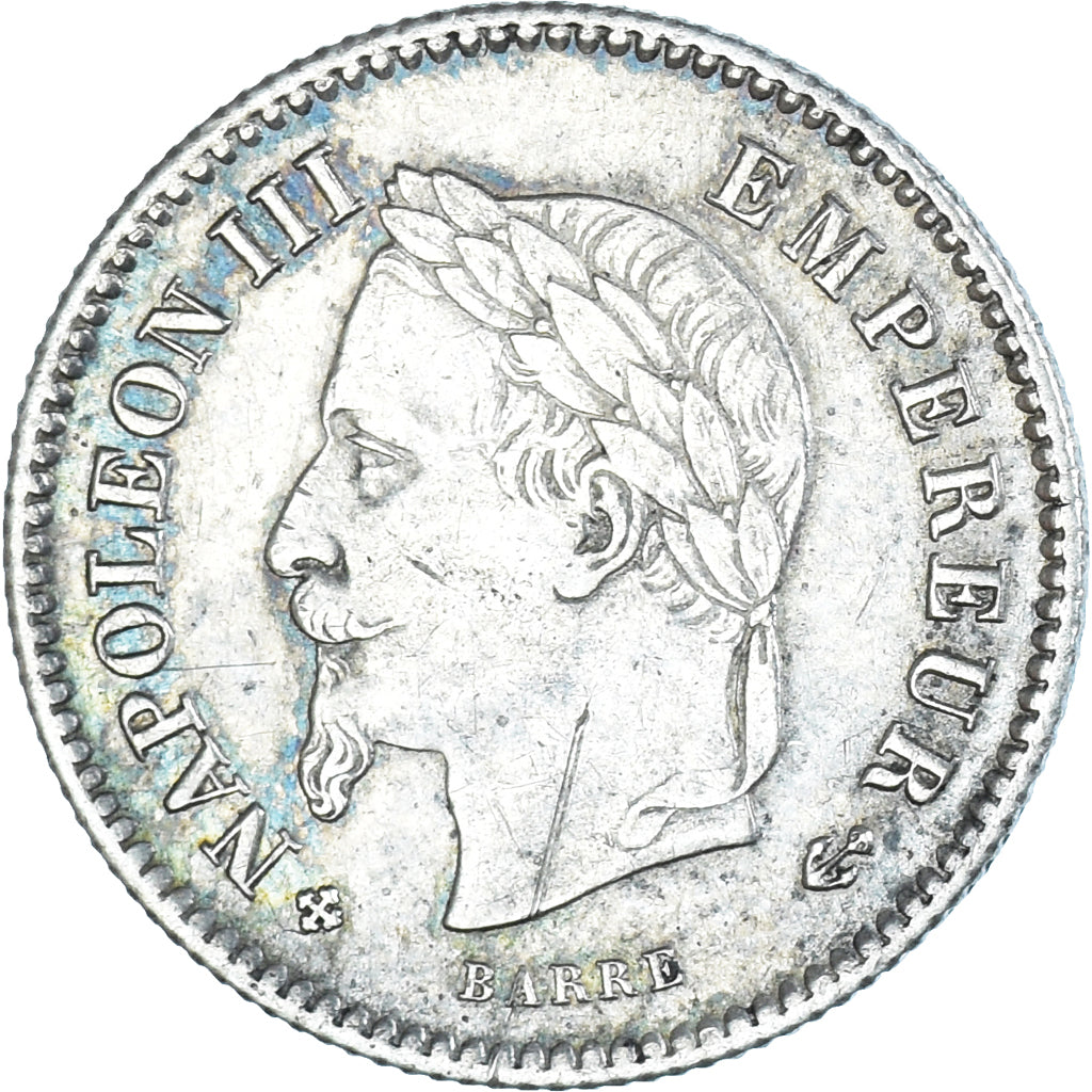 Coin, France, Napoleon III, 20 Centimes, 1867, Strasbourg, EF(40-45), Silver