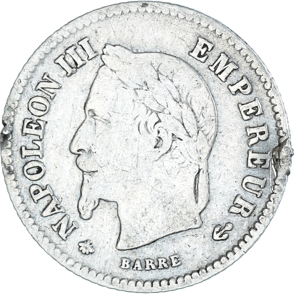 Münze, Frankreich, Napoleon III, 20 Centimes, 1867, Paris, SGE+, Silber