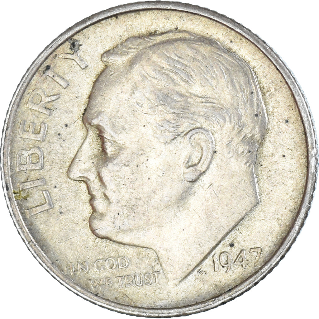 Coin, United States, Roosevelt Dime, Dime, 1947, U.S. Mint, San Francisco