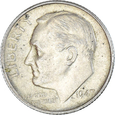 Coin, United States, Roosevelt Dime, Dime, 1947, U.S. Mint, San Francisco