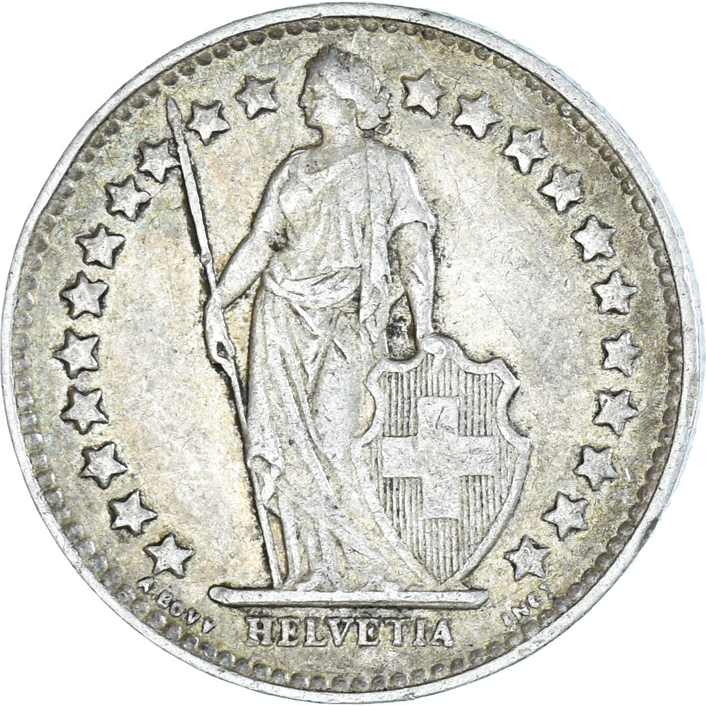 Coin, Switzerland, 1/2 Franc, 1945, Bern, VF(30-35), Silver, KM:23