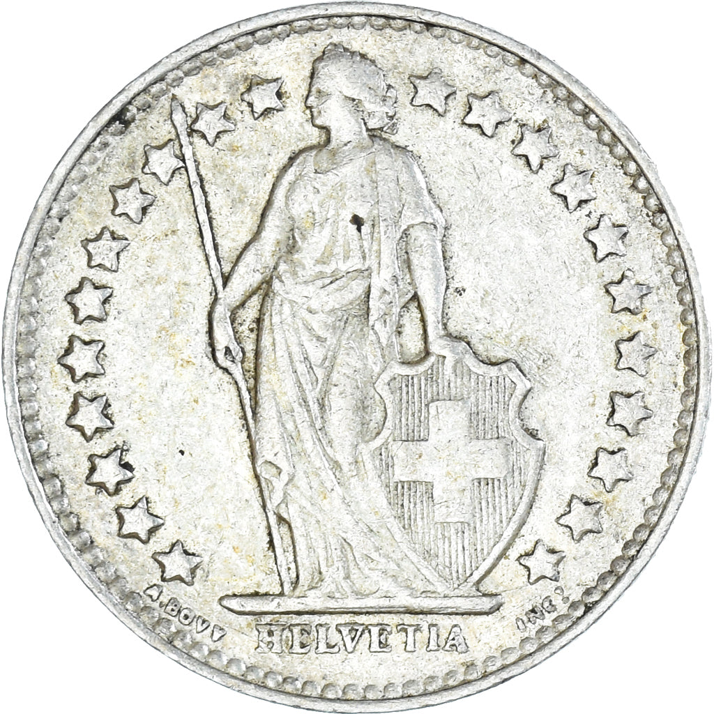 Coin, Switzerland, 1/2 Franc, 1952, Bern, VF(30-35), Silver, KM:23
