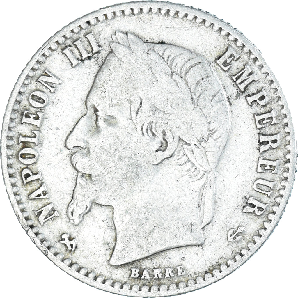 Moneta, Francia, Napoleon III, Napoléon III, 50 Centimes, 1867, Bordeaux, MB+