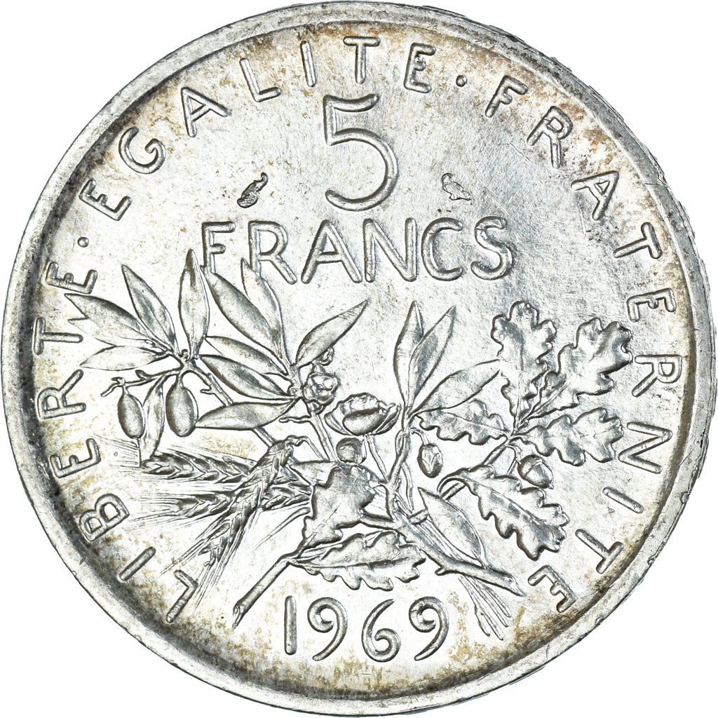 Coin, France, Semeuse, 5 Francs, 1969, Paris, MS(63), Silver, KM:926