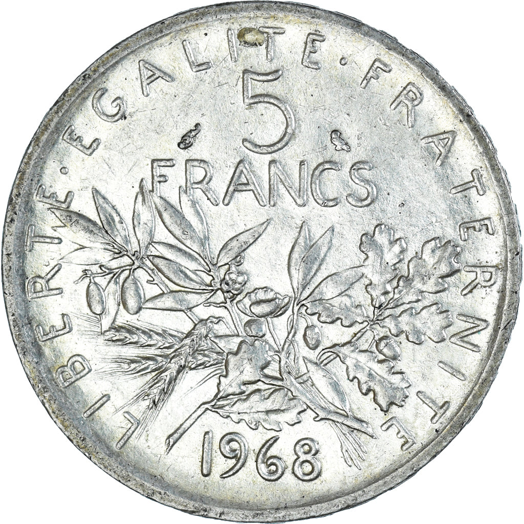 Coin, France, Semeuse, 5 Francs, 1968, Paris, MS(60-62), Silver, KM:926