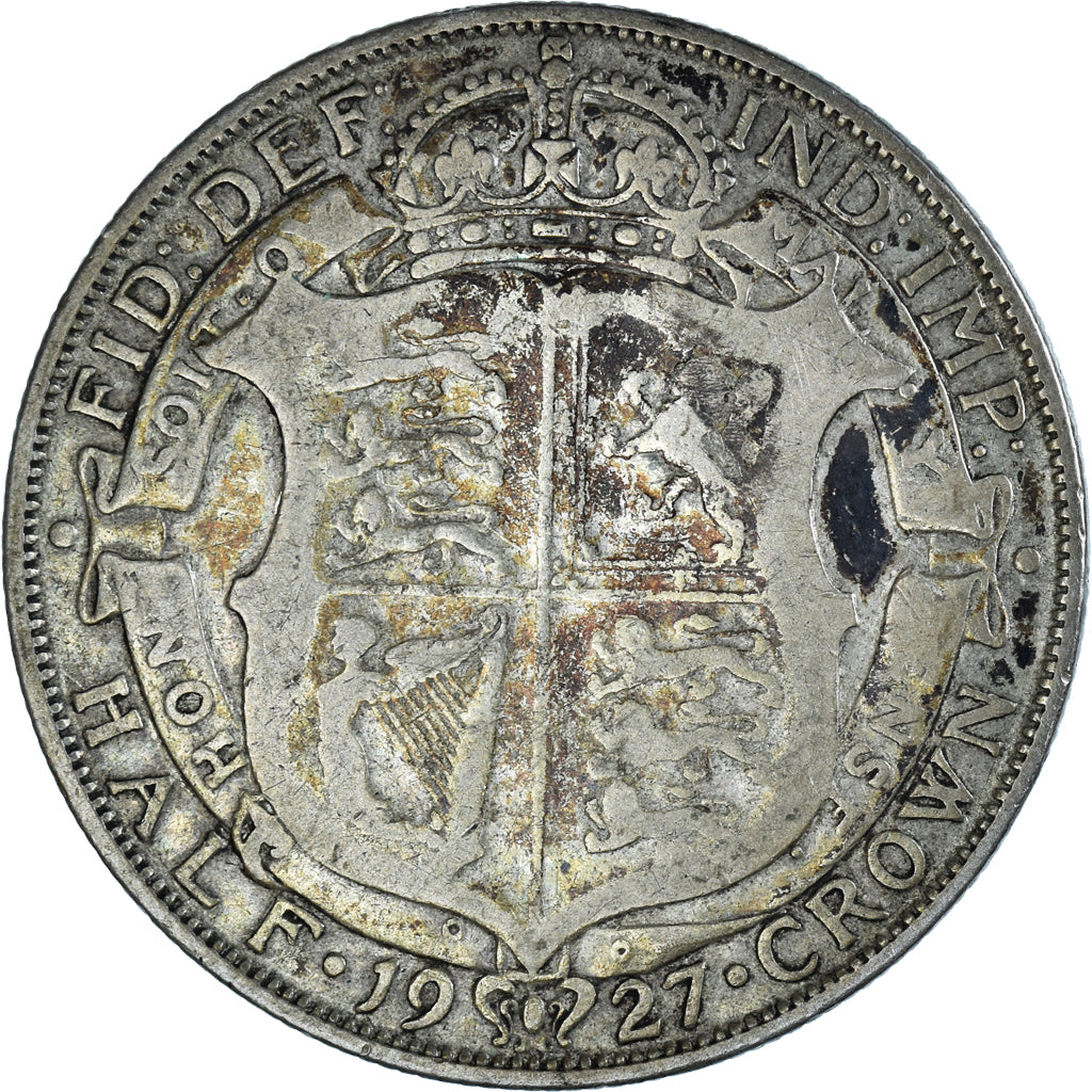 Coin, Great Britain, George V, 1/2 Crown, 1927, VF(20-25), Silver, KM:830