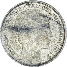 Moneda, Uruguay, 20 Centesimos, 1942, Santiago, EBC, Plata, KM:29