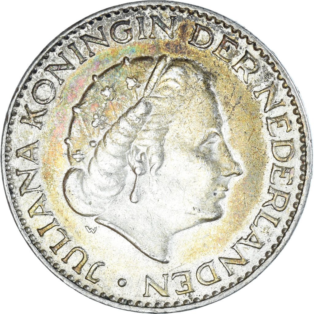 Coin, Netherlands, Juliana, Gulden, 1956, AU(50-53), Silver, KM:184