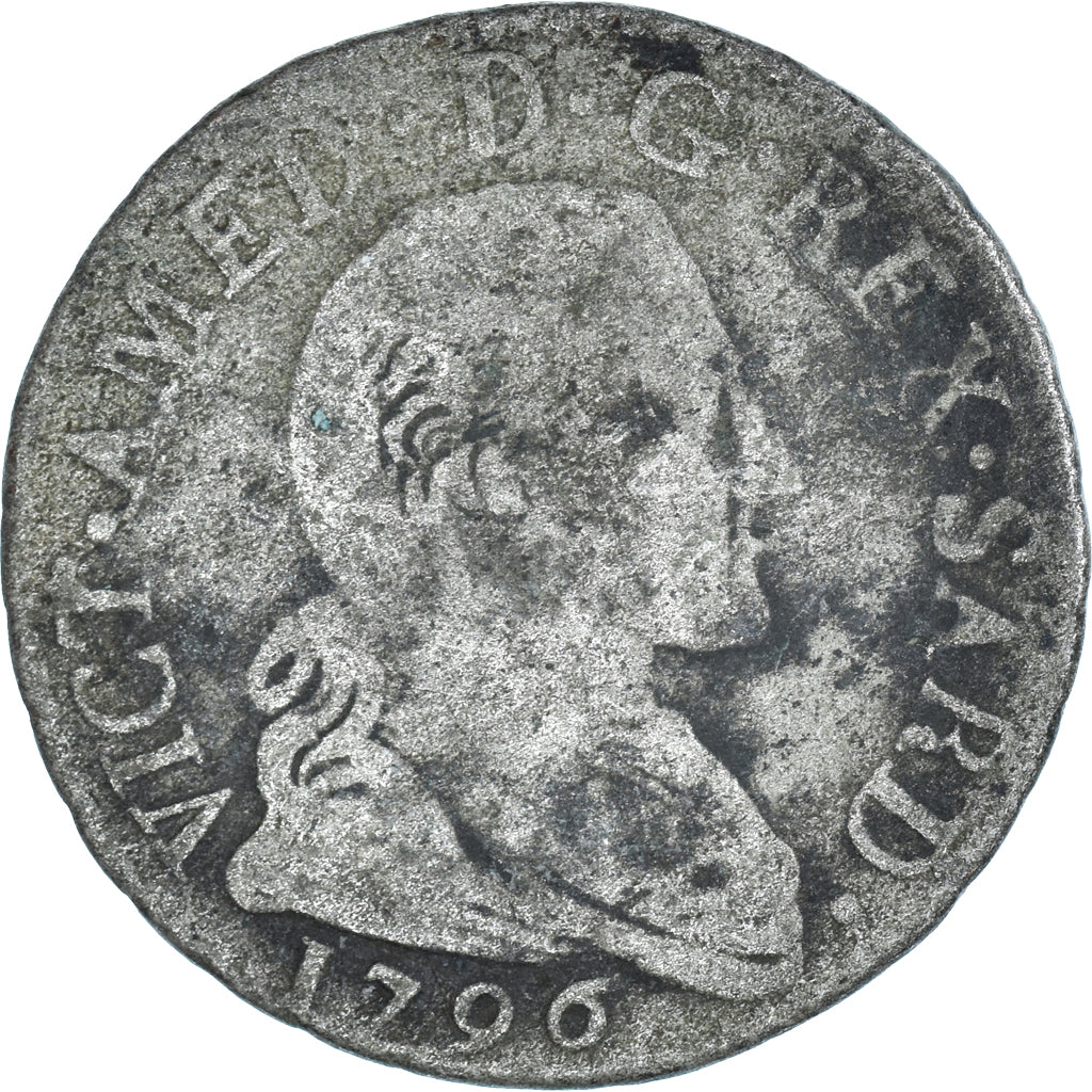 Moneda, Estados italianos, SARDINIA, Vittorio Amedeo III, 20 Soldi, Lira, 1796
