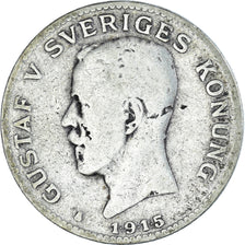 Moneta, Svezia, Gustaf V, Krona, 1915, B+, Argento, KM:786.1