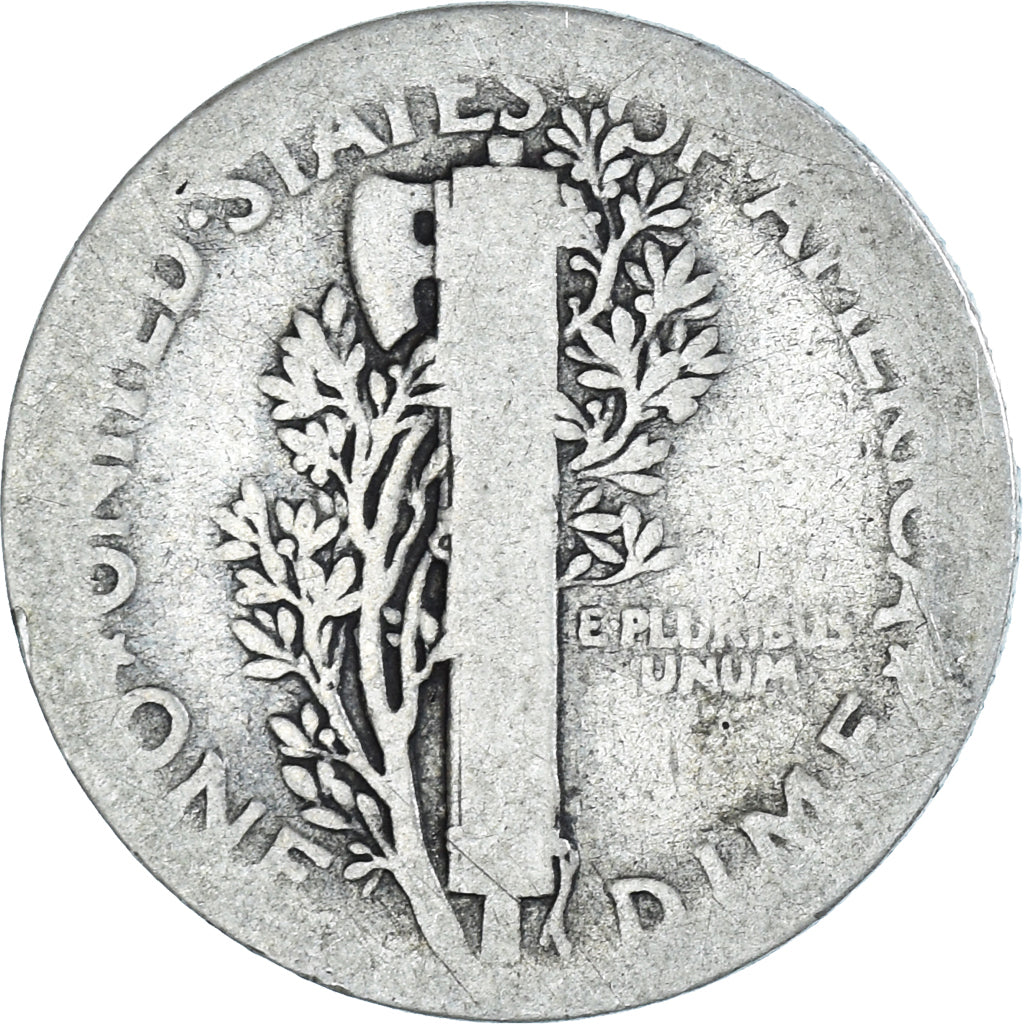Coin, United States, Mercury Dime, Dime, 1925, U.S. Mint, Philadelphia