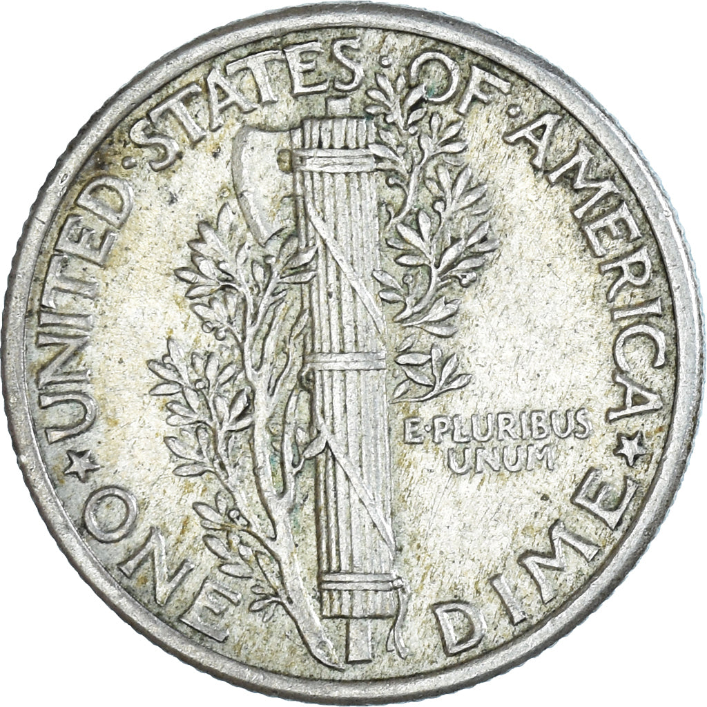 Coin, United States, Mercury Dime, Dime, 1943, U.S. Mint, Philadelphia