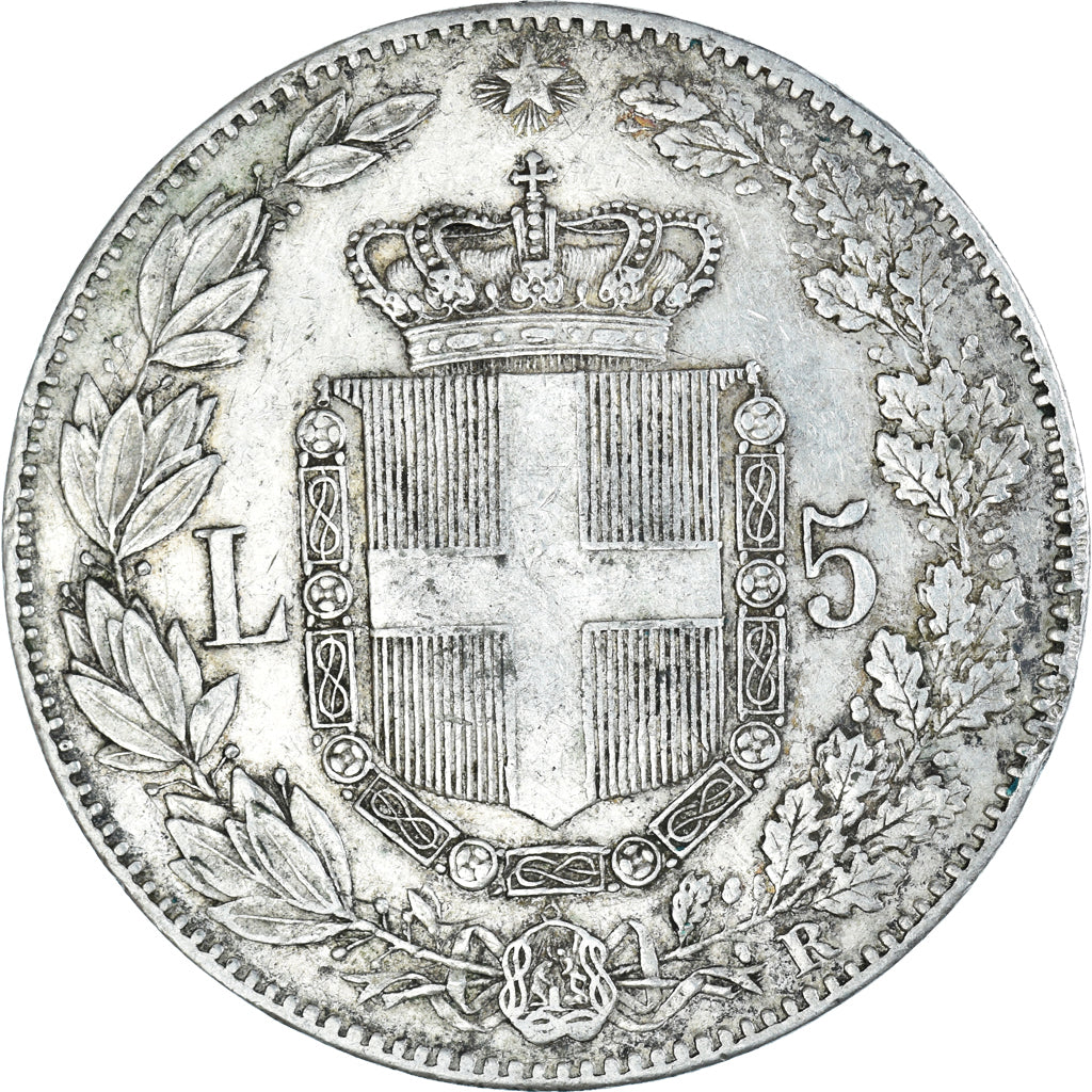 Coin, Italy, Umberto I, 5 Lire, 1879, Rome, EF(40-45), Silver, KM:20