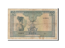 Banknote, Lao, 10 Kip, 1962, VF(20-25)