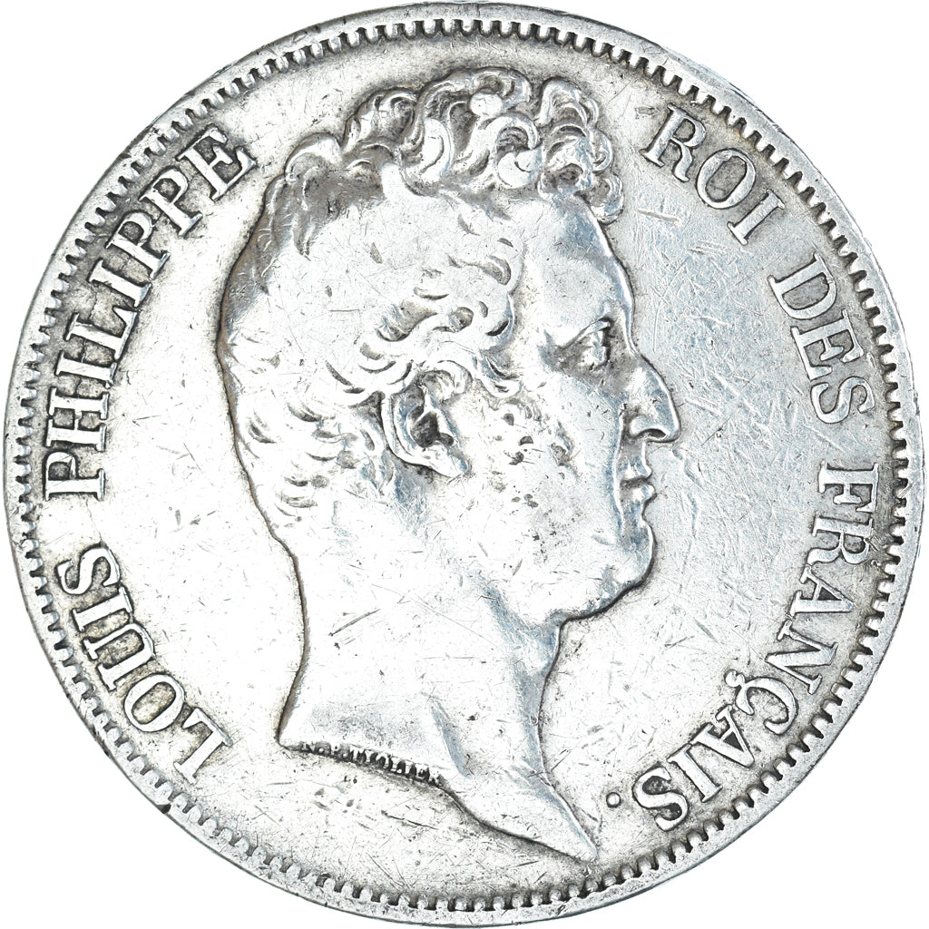 Moneda, Francia, Louis-Philippe, 5 Francs, 1830, Paris, BC+, Plata, KM:737.1