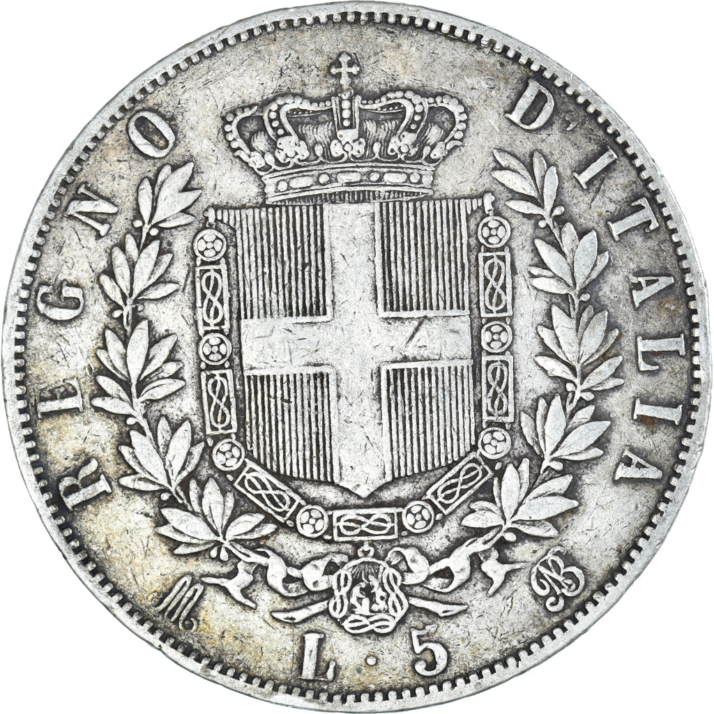 Monnaie, Italie, Vittorio Emanuele II, 5 Lire, 1869, Milan, TB, Argent, KM:8.3