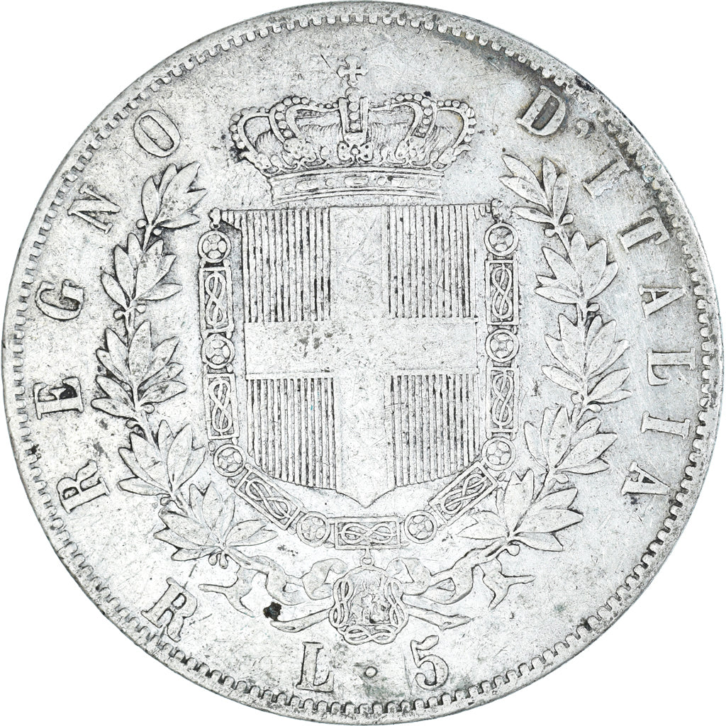 Coin, Italy, Vittorio Emanuele II, 5 Lire, 1878, Rome, VF(30-35), Silver, KM:8.4