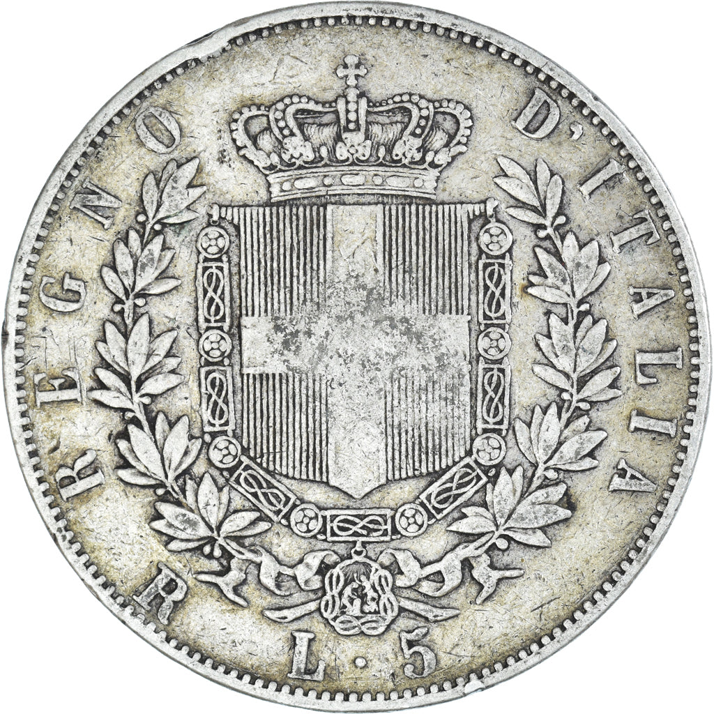 Monnaie, Italie, Vittorio Emanuele II, 5 Lire, 1877, Rome, TB+, Argent, KM:8.4
