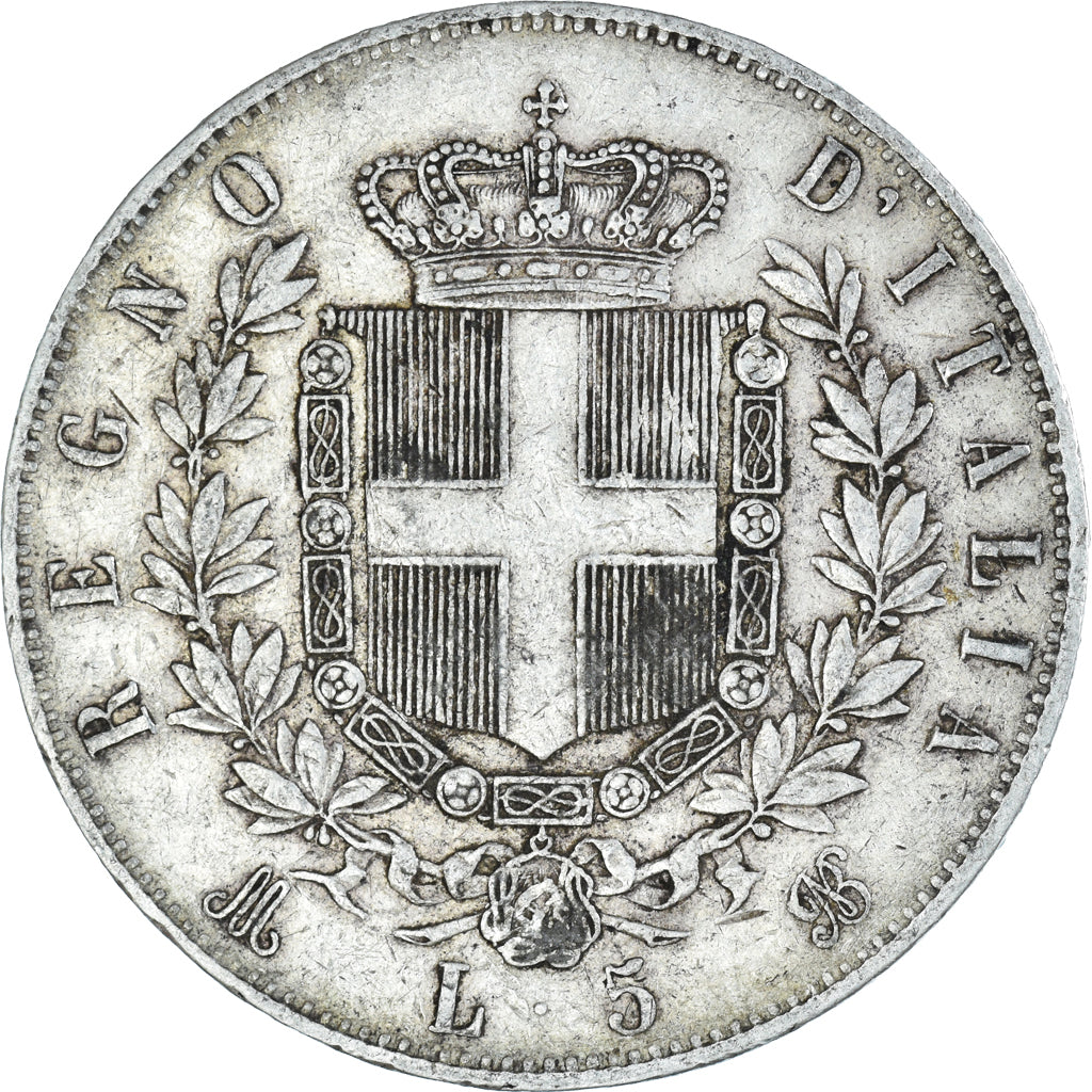 Munten, Italië, Vittorio Emanuele II, 5 Lire, 1874, Milan, ZF, Zilver, KM:8.3
