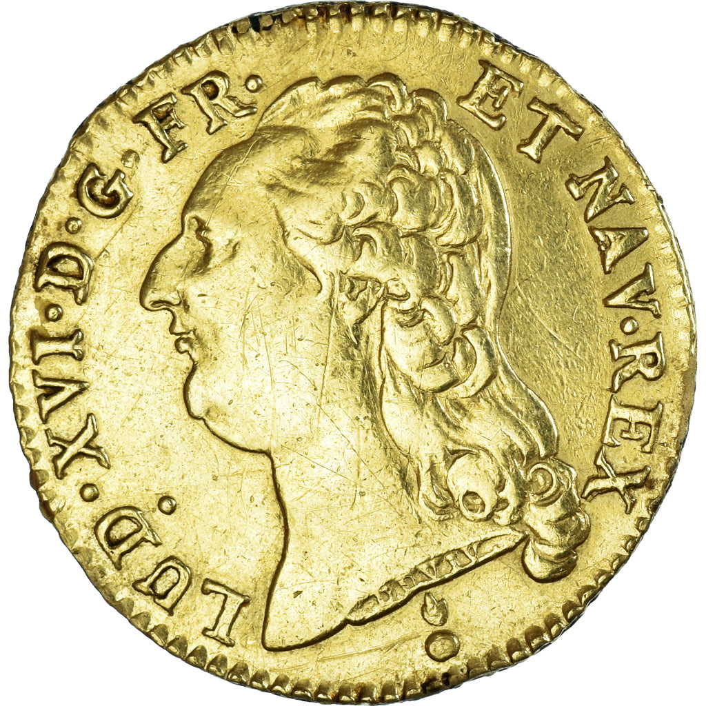 Moneda, Francia, Louis XVI, Louis d'or à la tête nue, Louis d'Or, 1786, Metz