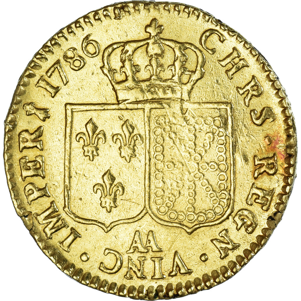 Moneda, Francia, Louis XVI, Louis d'or à la tête nue, Louis d'Or, 1786, Metz