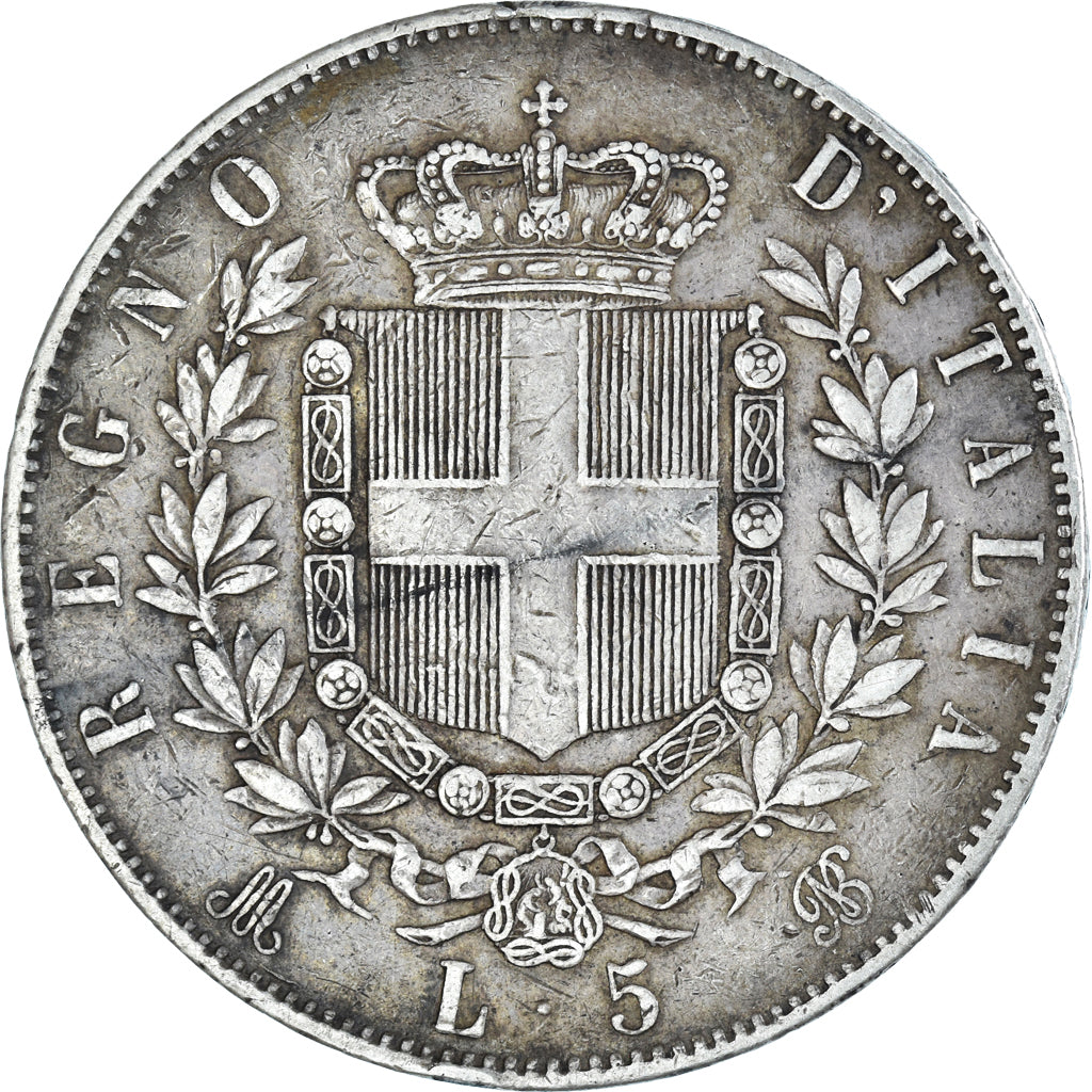 Monnaie, Italie, Vittorio Emanuele II, 5 Lire, 1873, Milan, TB+, Argent, KM:8.3