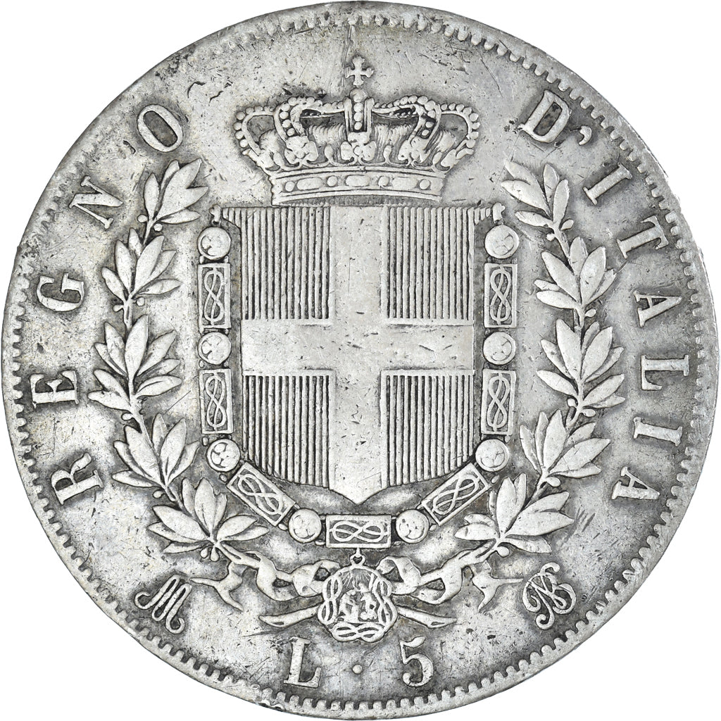 Monnaie, Italie, Vittorio Emanuele II, 5 Lire, 1871, Milan, TB+, Argent, KM:8.3