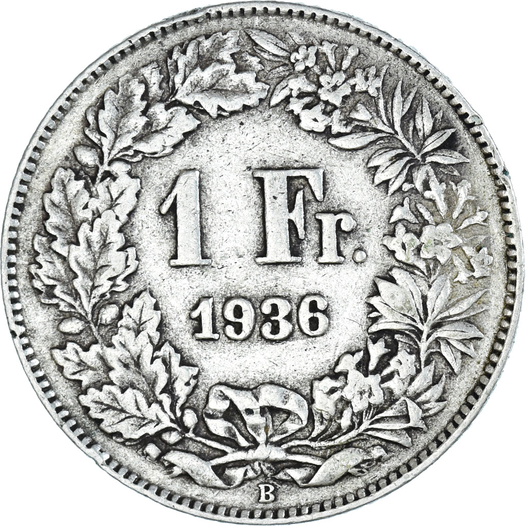 Coin, Switzerland, Franc, 1936, Bern, EF(40-45), Silver, KM:24