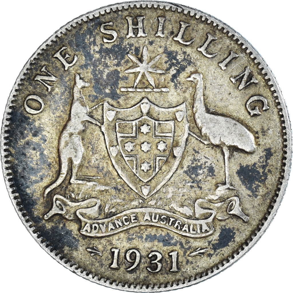 Australien, George V, Shilling, 1931, Melbourne, S+, Silber, KM:26