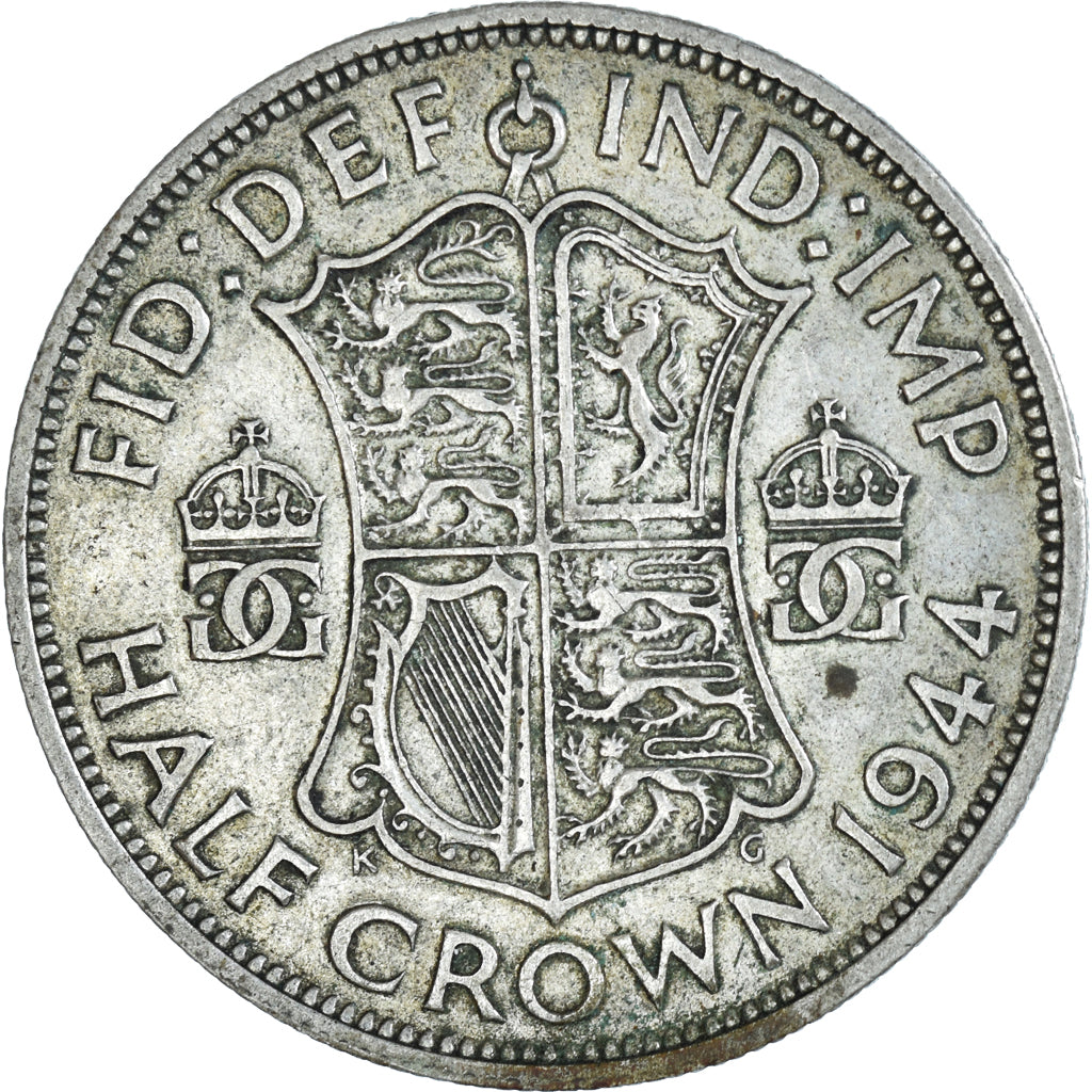 Coin, Great Britain, George VI, 1/2 Crown, 1944, EF(40-45), Silver, KM:856
