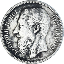 Coin, Belgium, Leopold II, 2 Francs, 2 Frank, 1866, VF(30-35), Silver, KM:30.1