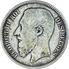 Moneta, Belgia, Leopold II, 2 Francs, 2 Frank, 1867, Brussels, VF(20-25)