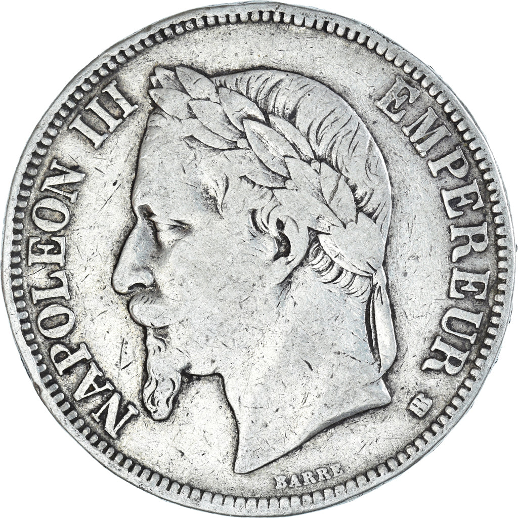Coin, France, Napoleon III, 5 Francs, 1868, Strasbourg, VF(20-25), Silver