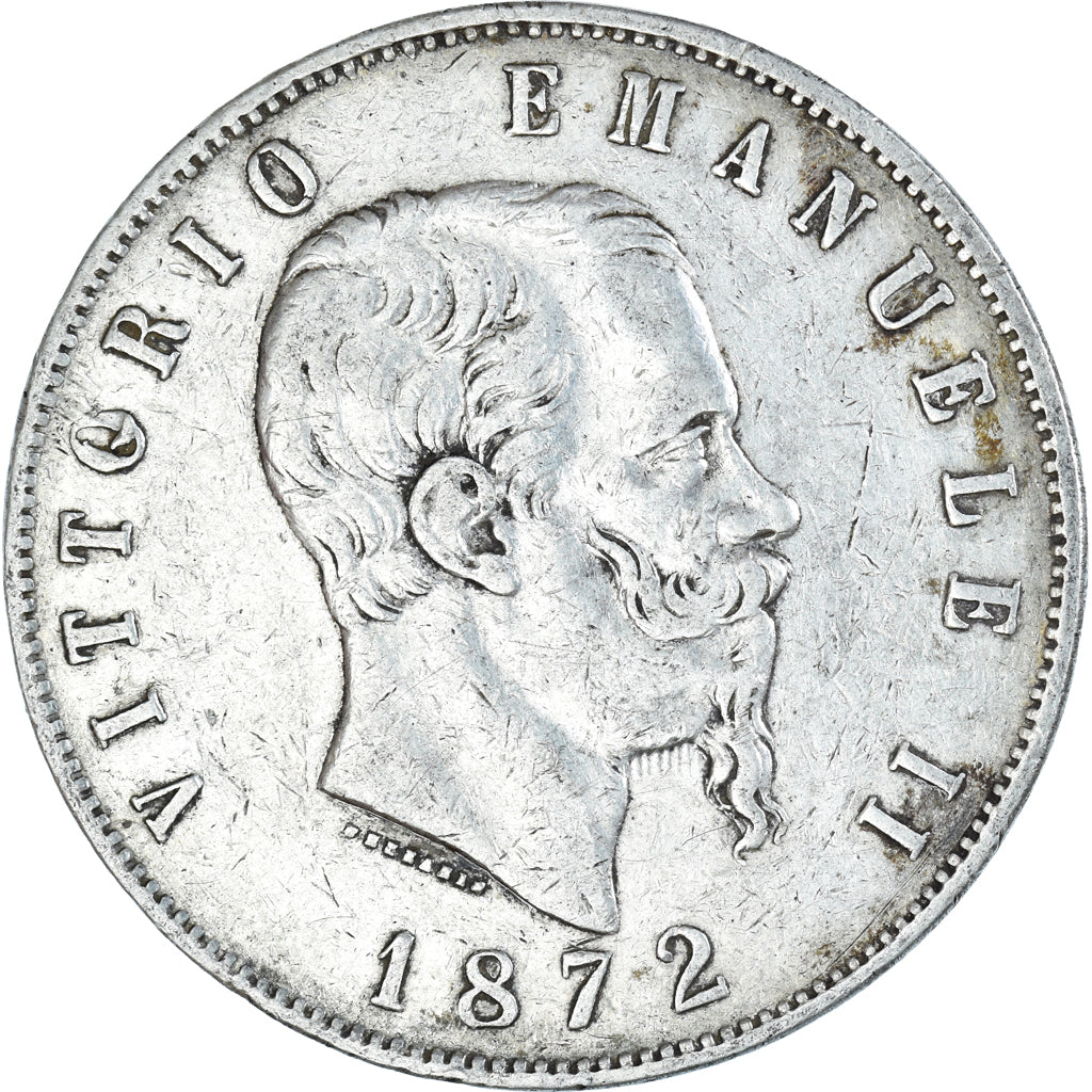 Monnaie, Italie, Vittorio Emanuele II, 5 Lire, 1872, Milan, TB+, Argent, KM:8.3