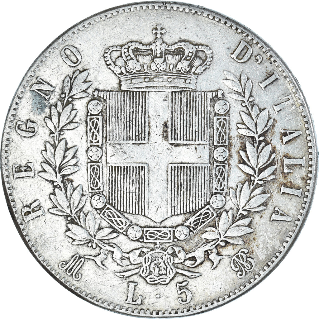Monnaie, Italie, Vittorio Emanuele II, 5 Lire, 1872, Milan, TB+, Argent, KM:8.3