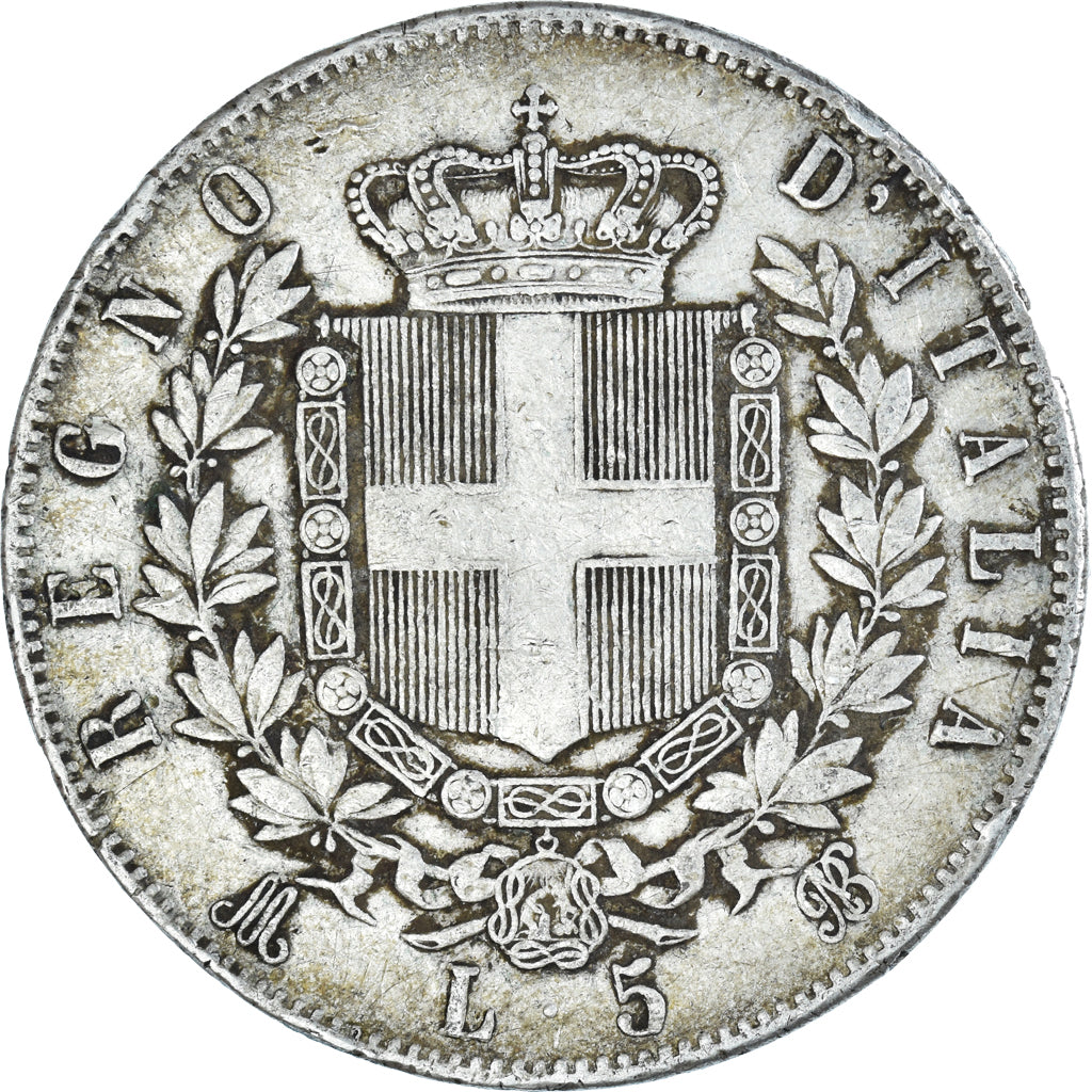Coin, Italy, Vittorio Emanuele II, 5 Lire, 1873, Milan, VF(30-35), Silver