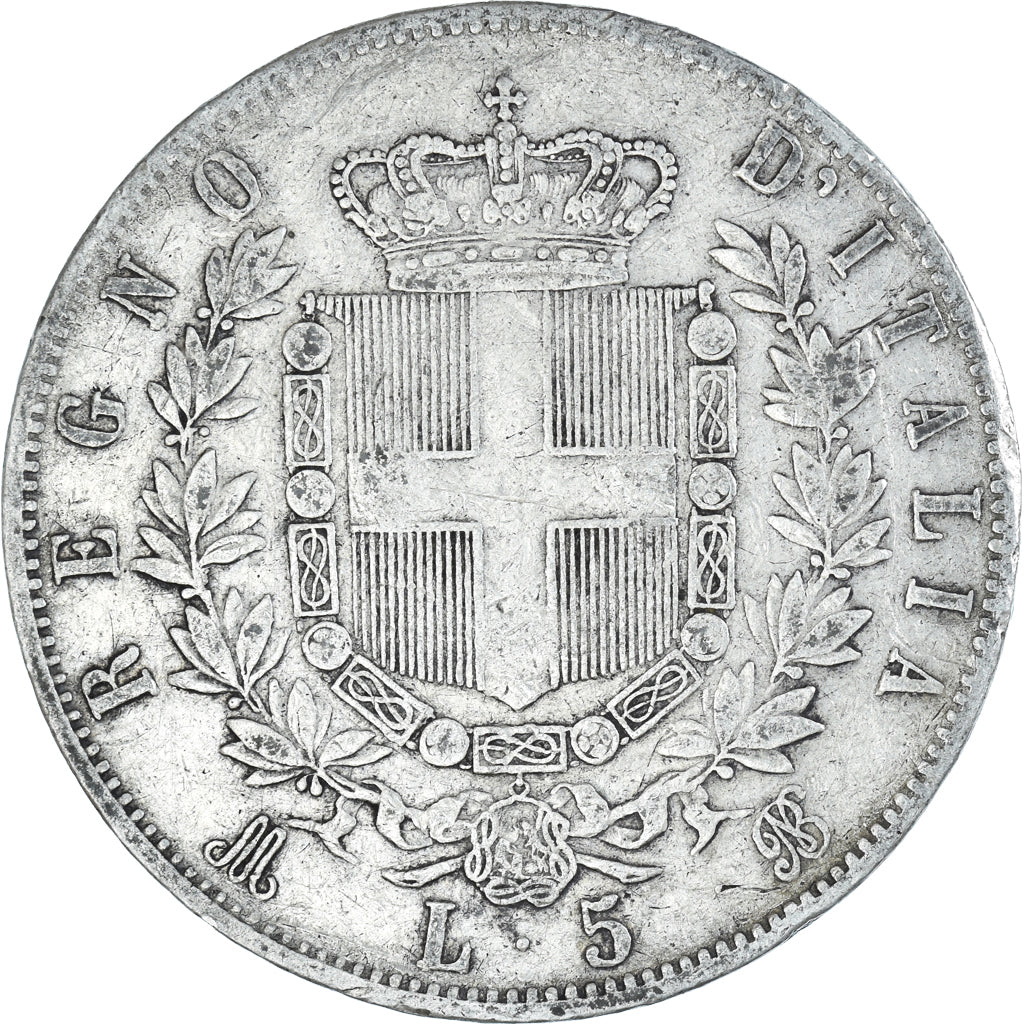 Coin, Italy, Vittorio Emanuele II, 5 Lire, 1873, Milan, VF(30-35), Silver