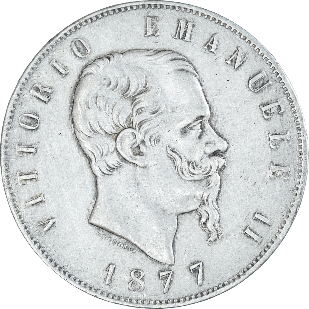 Moneta, Italia, Vittorio Emanuele II, 5 Lire, 1877, Rome, BB, Argento, KM:8.4