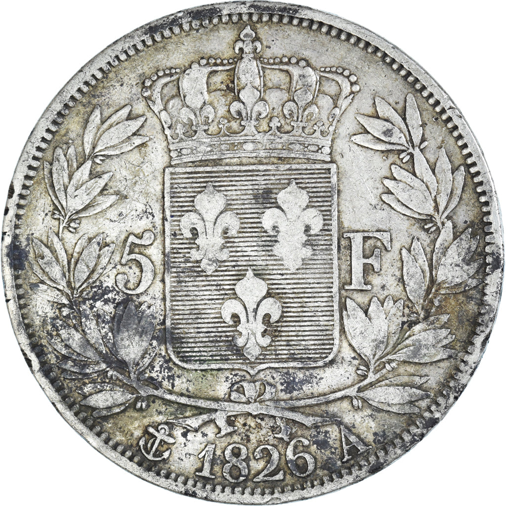 Coin, France, Charles X, 5 Francs, 1826, Paris, VF(30-35), Silver, KM:720.1