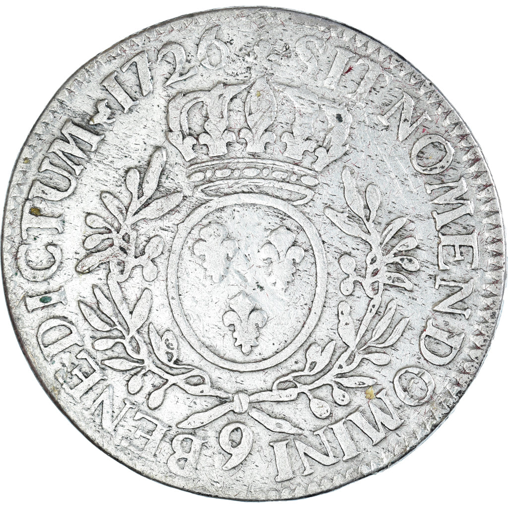 Coin, France, Louis XV, Écu aux branches d'olivier, Ecu, 1726, Rennes