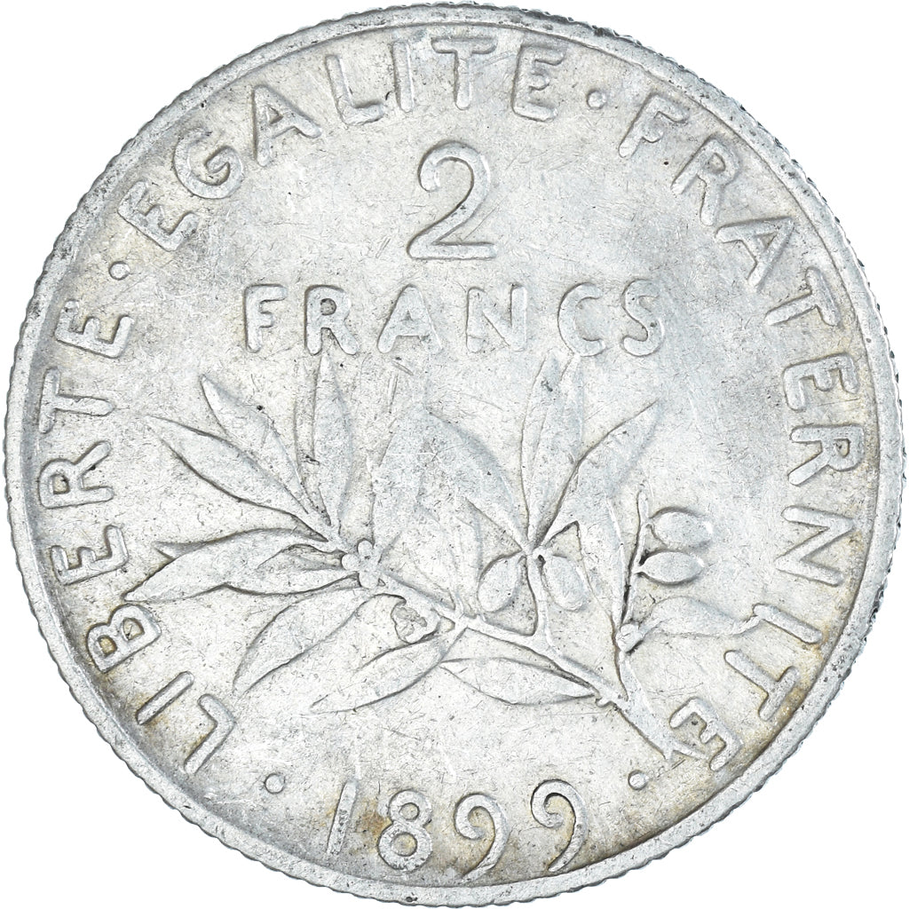 Coin, France, Semeuse, 2 Francs, 1899, Paris, VF(30-35), Silver, KM:845.1