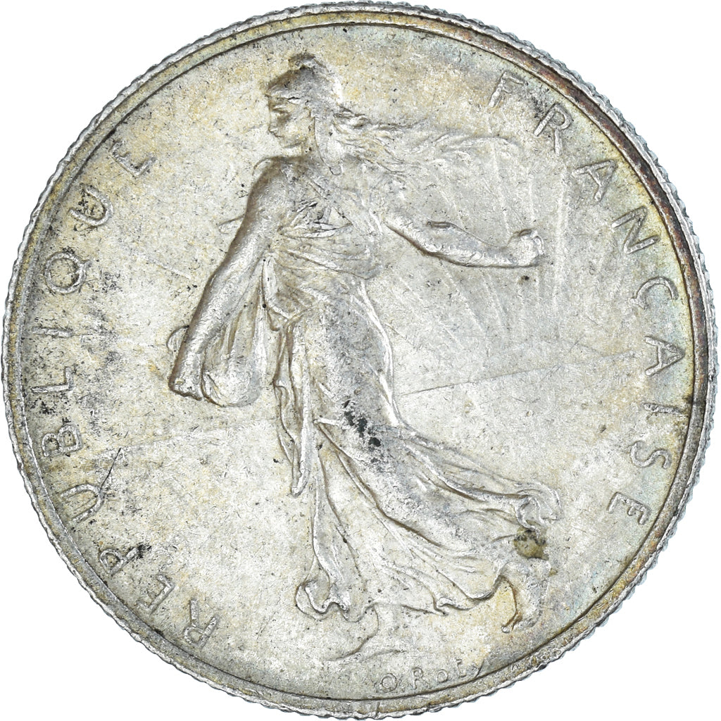 Coin, France, Semeuse, 2 Francs, 1914, Castelsarrasin, AU(50-53), Silver